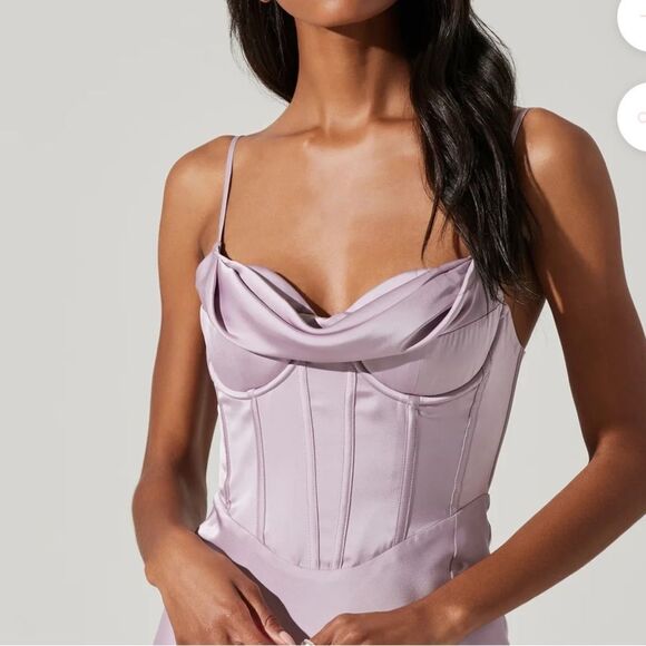 NEW Astr the Label Cannes Dress Silver Lilac Small - Picture 4 of 6